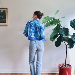 Adidas tropical blue print jacket.